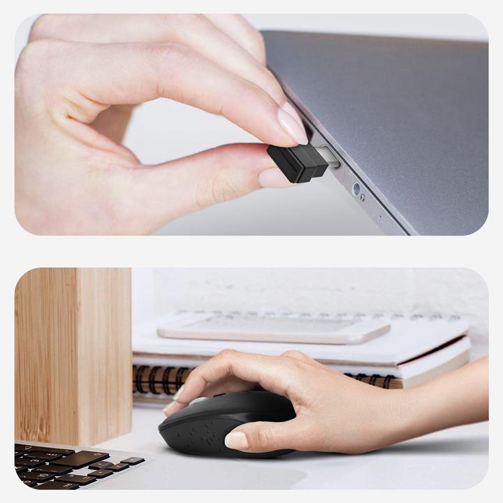 Actual product image Akashi Wireless mouse + USB-C and USB adapter (Wireless)