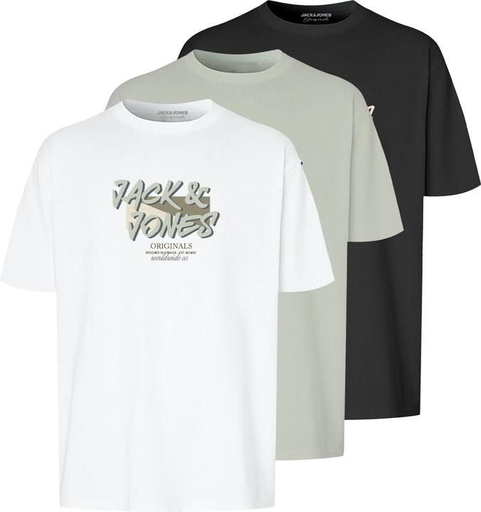 Jack & Jones 3er-pack Logo Rundhalsausschnitt T-shirt T-shirt