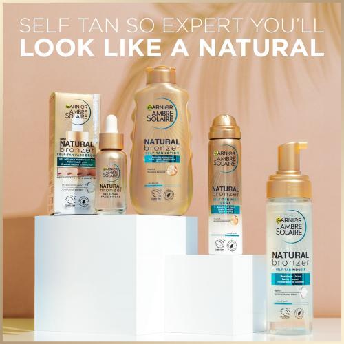 Immagine prodotto Garnier Ambre Solaire Natural Bronzer Self-Tanning Spray 150 ml Face (Schiuma autoabbronzante, 150 ml)