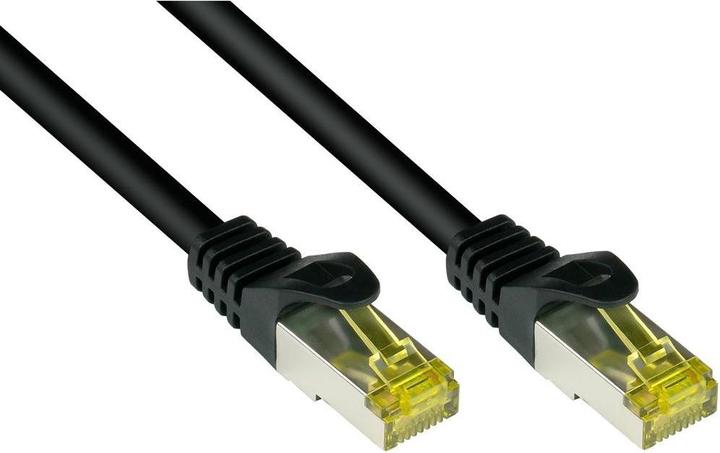 Image du produit Good Connections Câble patch RJ45 avec câble brut Cat.7 et protection de nez de verrouillage (RNS®), S/FTP, PiMF (S/FTP, CAT7, 0.25 m)