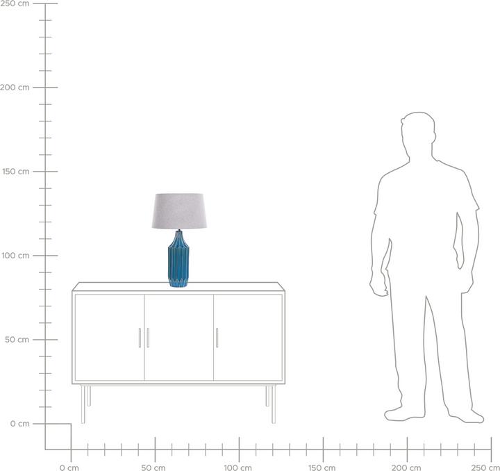 Actual product image Beliani Table lamp blue 56 cm drum shape ABAVA