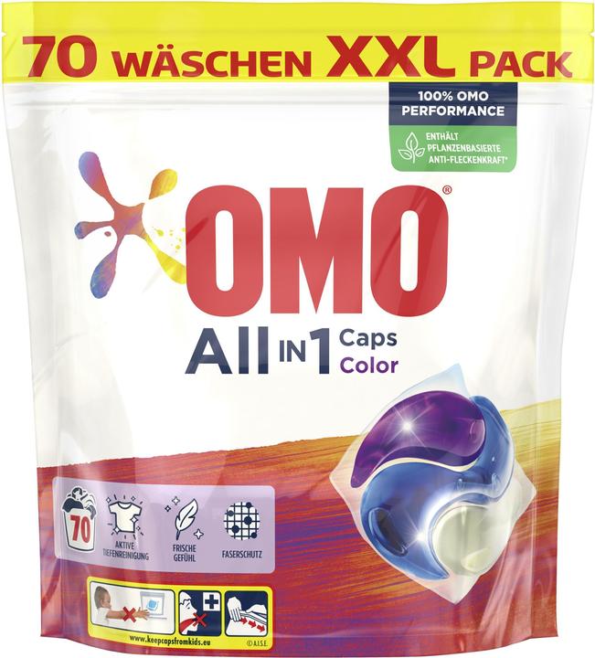 OMO Detergent capsules Allin1 Caps Color & Care 70 pieces (70 Washing cycles, Caps)