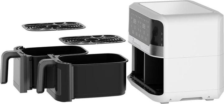 Actual product image MasterPRO Rocket Duo hot air fryer 2400W with display, indicator light black, silver