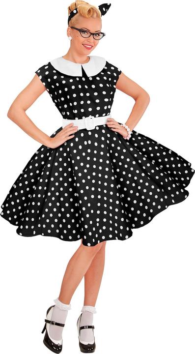 Immagine prodotto Widmann MODA ROCK'N'ROLL DEGLI ANNI '50 NERO (vestito con sottogonna, cintura, fascia per capelli), M (M)