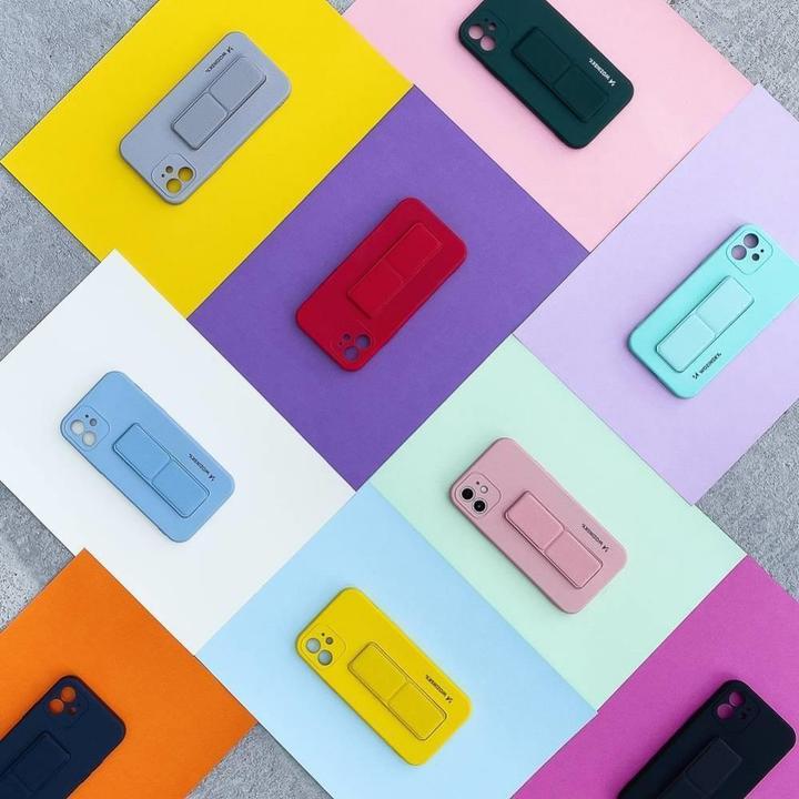 Image du produit Wozinsky Kickstand Case étui en silicone avec support pour iPhone 12 Pro Max bleu marine (Apple iPhone 12 Pro Max)