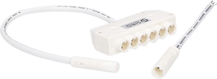 Siro SL-DUO Verteiler 6-fach Länge 360 mm mit verzinnten Enden, Kunststoff weiss