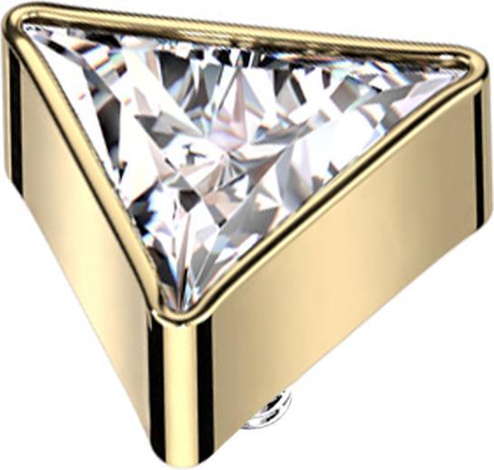 Image du produit Star Piercing Dermal Anchor triangle doré cristal argenté (sans laiton, Titane G23)