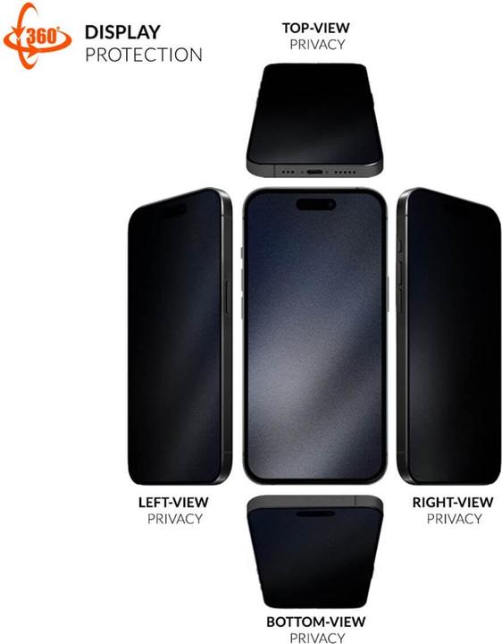 Immagine prodotto Eiger Mountain Glass Black Edge 360 (1 Pezzo/i, Apple iPhone 15, Apple iPhone 14 Pro, Apple iPhone 16)