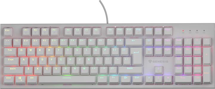 Genesis Klawiatura Dla Graczy Thor 303 Us Podswietlenie RGB Mechaniczna Silent Switch Biala Hot Swap (US, Filaire)