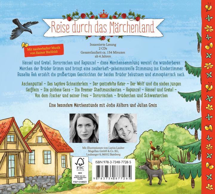 Produktbild Reise durch das Märchenland - Die wunderbaren Märchen der Brüder Grimm (Audio-CD) (Jodie Ahlborn, Rainer Bielfeldt, Jacob und Wilhelm Grimm, Larisa Lauber, Rusalka Reh, Julian Greis, Deutsch)