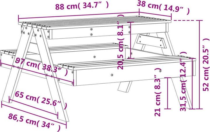 Image du produit VidaXL Table de pique-nique pour enfants
