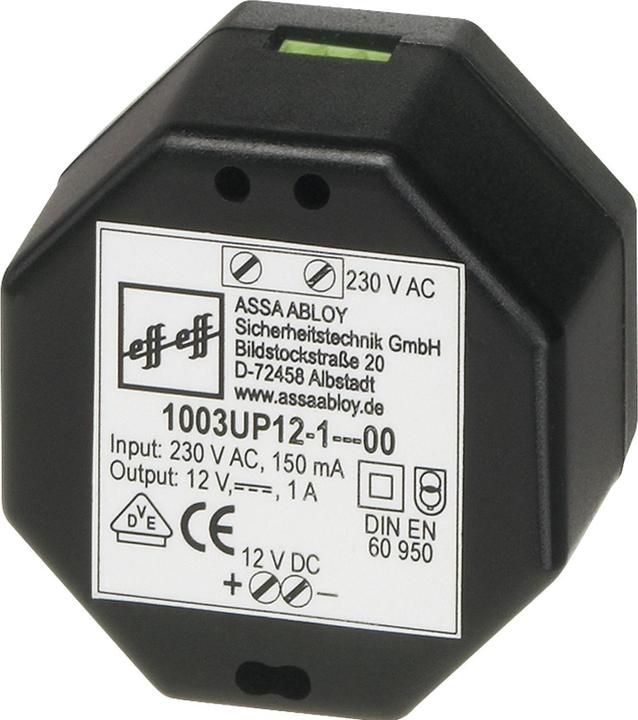 Actual product image effeff Sicherheitstechnik GmbH Power supply unit regulated flush-mounted 230Vac 12VDC 1A (1003UP-12-1--10) (Indoor)