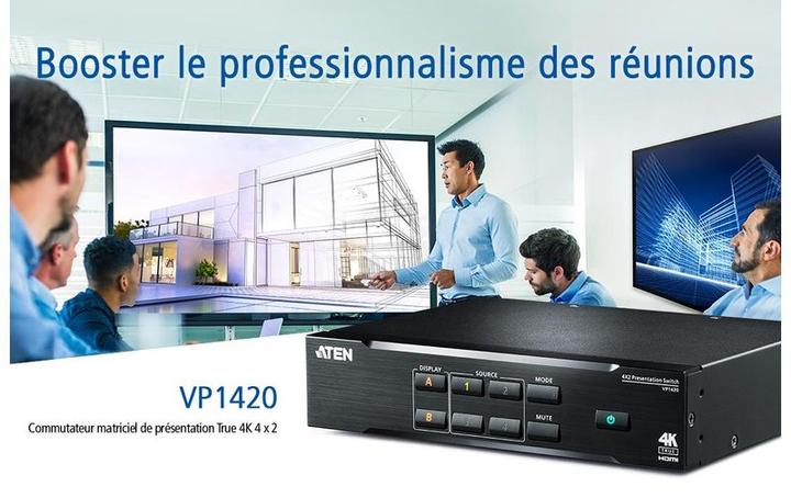 Actual product image Aten VP1420 4 x 2 True 4K Presentation Matrix Switch