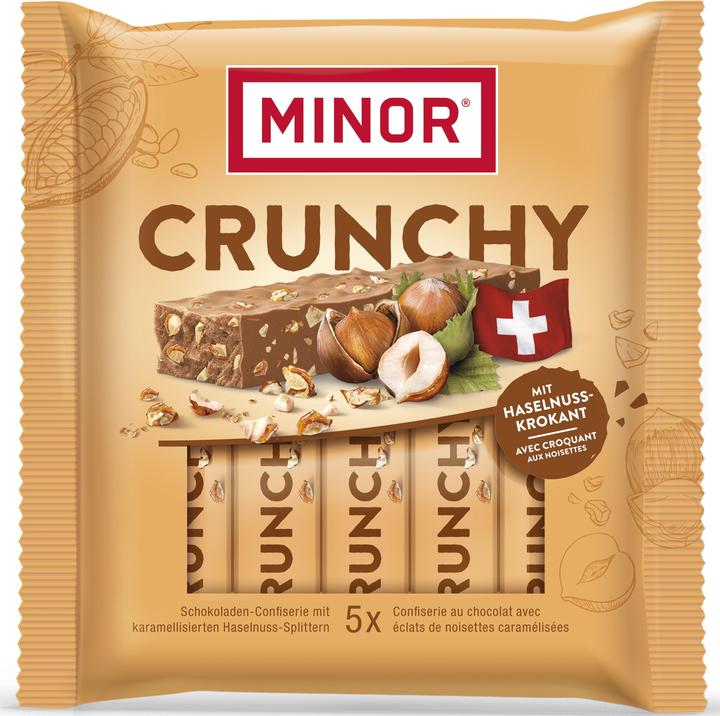 Produktbild Minor Schokoladenriegel Crunchy 5 x 22 g, Produkttyp: Nüsse (110 g)