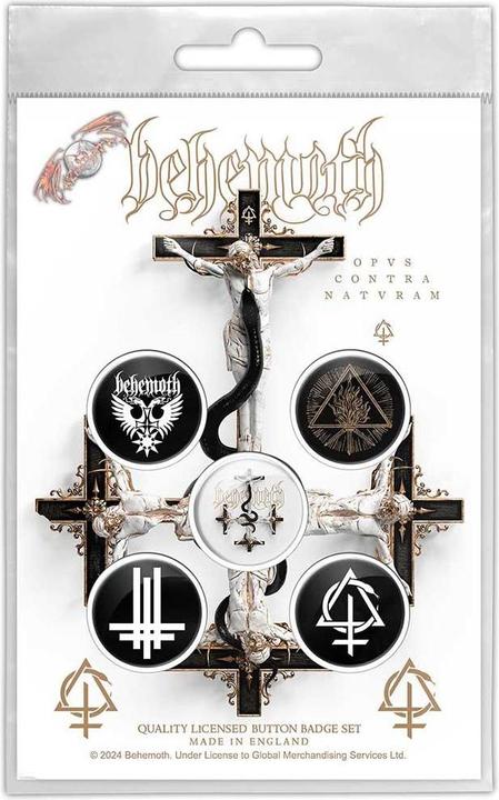 Behemoth Abzeichen Opvs Contra Natvram 5erPack Metall Kunststoff