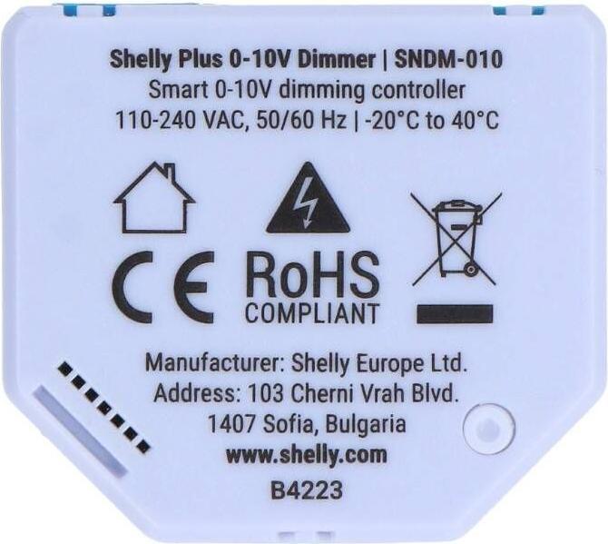 Immagine prodotto Shelly Più dimmer 0-10V (Attuatore dell'interruttore)