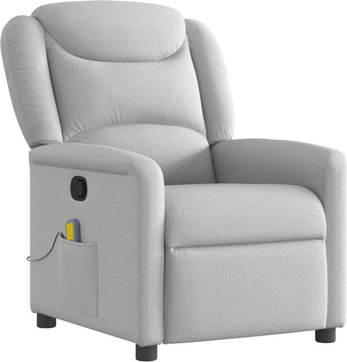 Actual product image VidaXL Massage armchair cloud grey fabric massage TV armchair