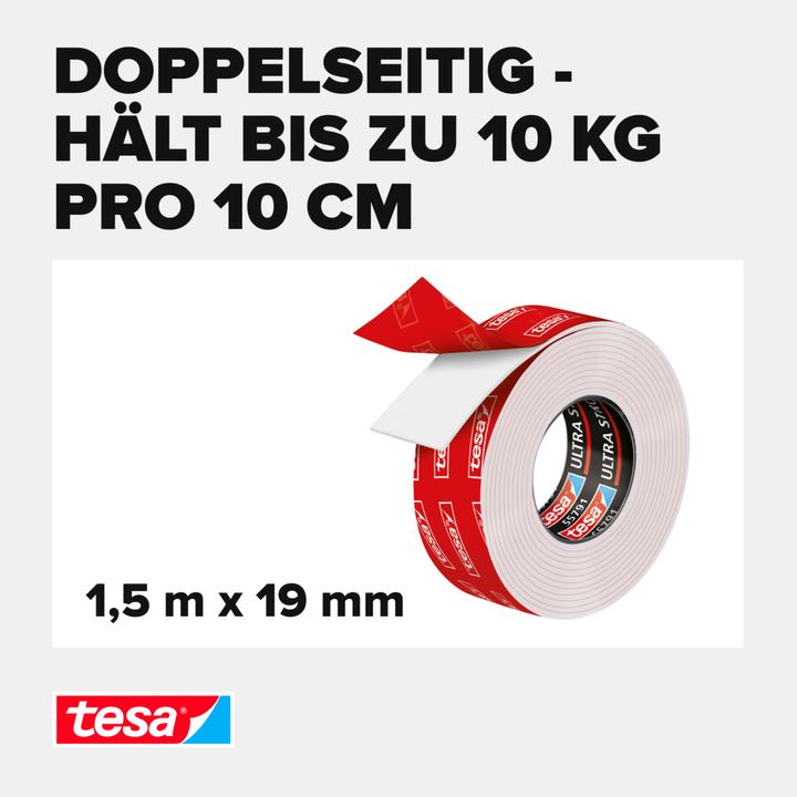 Produktbild tesa Powerbond ULTRA STRONG doppelseitiges Montageband (19 mm)
