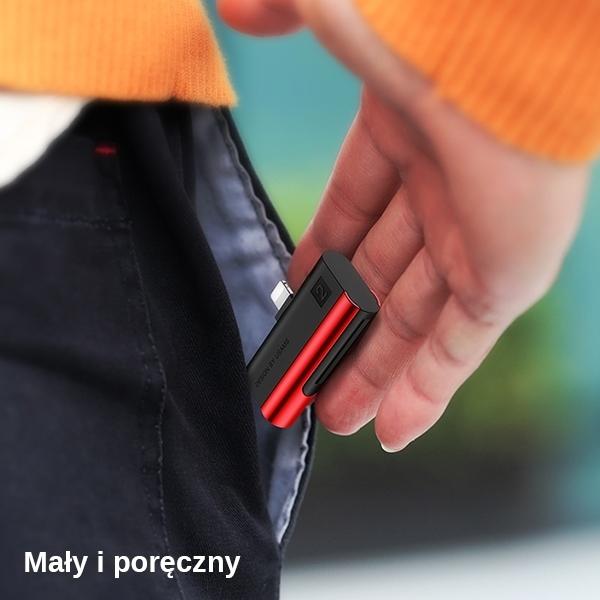 Produktbild Usams Czytnik kart SD/microSD ze złączem lightning czerwony/red SJ430DKQ02 (US-SJ430) (Lightning)