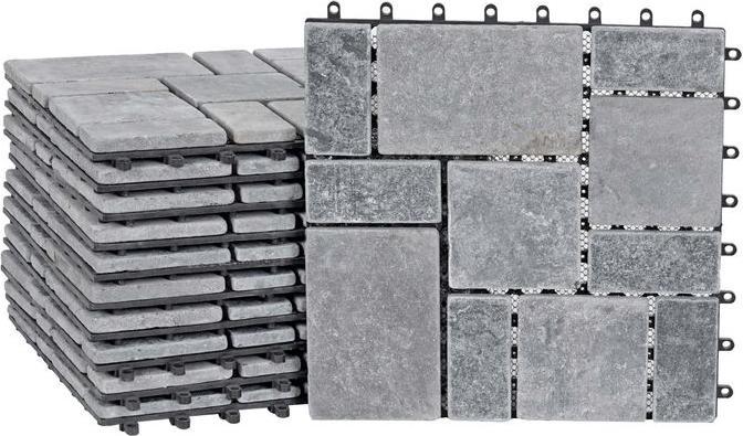 Actual product image Mendler Stone tile HWC-K70, 11x each 30x30cm = 1m², dark grey (11 x)