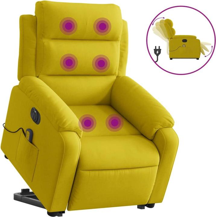 Immagine prodotto VidaXL Poltrona massaggiante con ausilio per la risalita, elettrica e in velluto