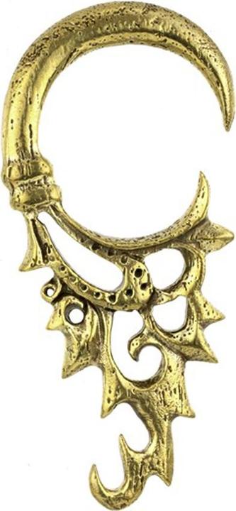 Produktbild Star Piercing Ohrgewicht Haken vergoldet Tropfende Flamme (Messing)