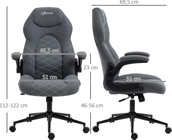 Image du produit Vinsetto Chaise de bureau avec appui-tête et accoudoirs