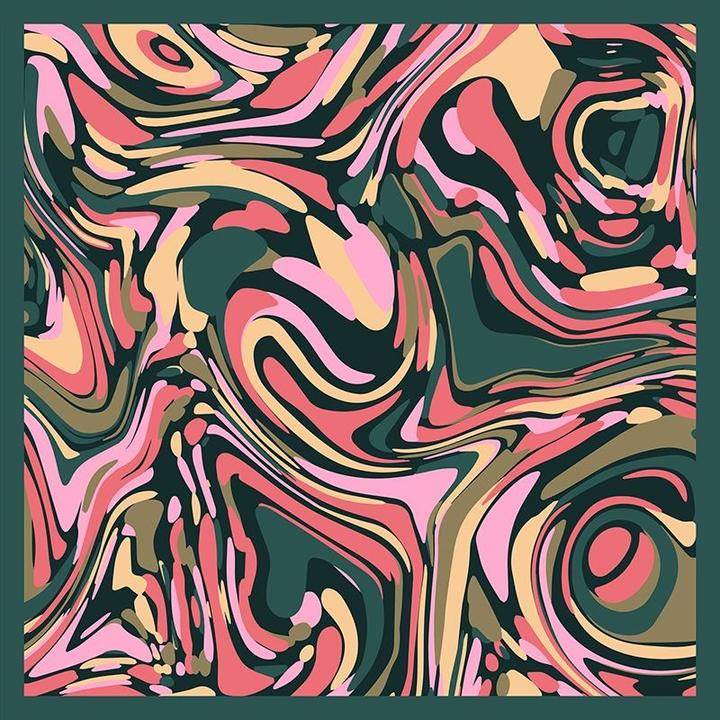 Image du produit Changemaker Seidenfoulard Fluid Confetti 100%Seide 90x90cm grün/olive/pin