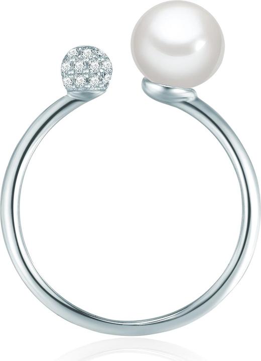 Actual product image Valero Pearls Ladies Sterling Silver Zirconia Freshwater Cultured Pearl Silver - 10898 (58, 925 Silver)