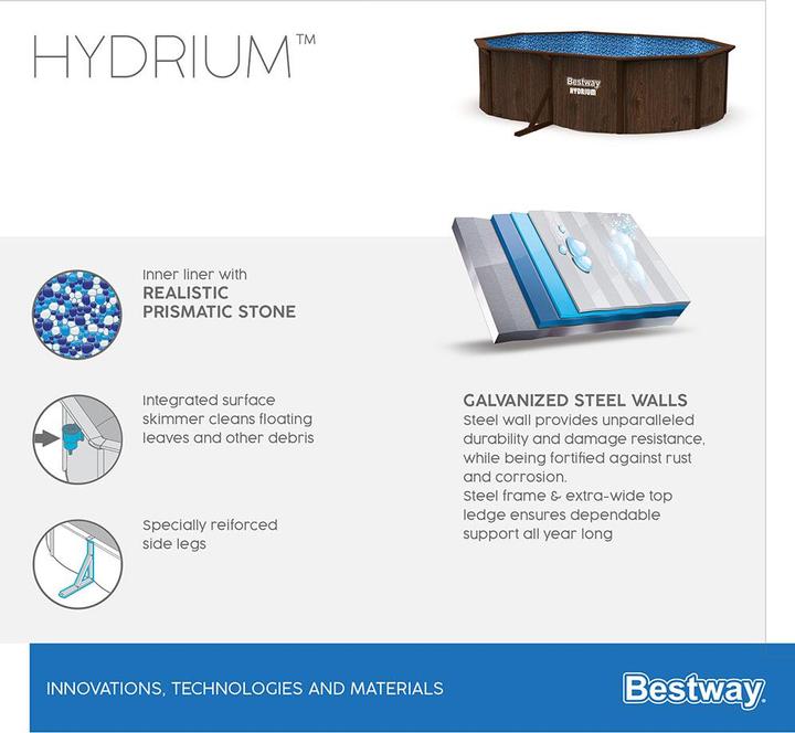 Immagine prodotto Bestway Set piscina ovale Hydrium 730x360x130cm (730 x 360 x 130 cm)