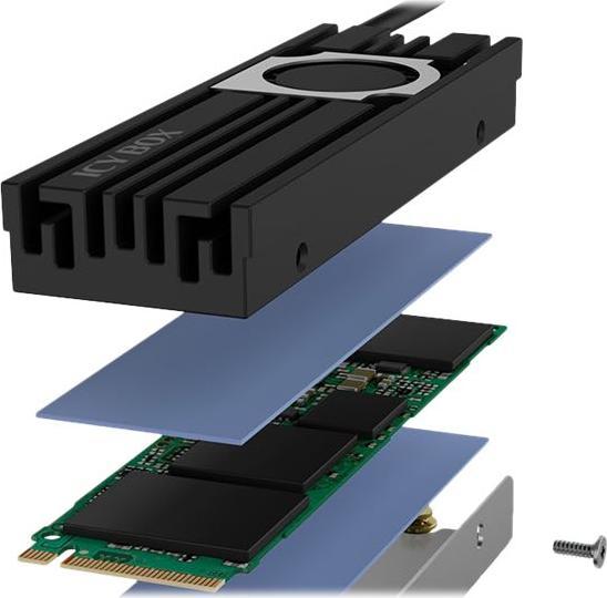 Actual product image RaidSonic Icy Box Heat Sink with Fan for M.2 SSD