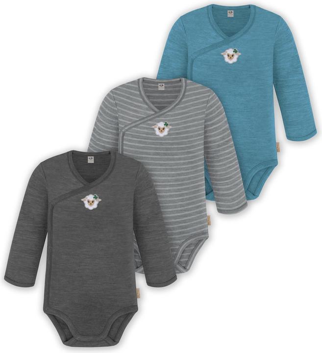 Immagine prodotto Normani Confezione da 3 pezzi di body a maniche lunghe in merino per bambino e bambina - 9355 (50)