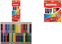 Produktbild Kores Buntstifte ""DUO"", 24er Karton-Etui + GRATIS Spitzer inkl. Namensfeld, aus Lindenholz mit bruchsich