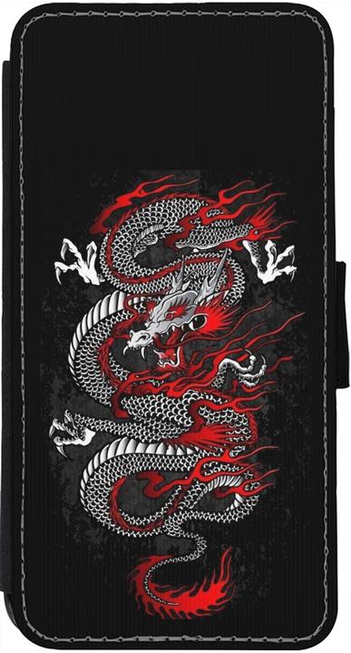 Actual product image PhoneLook Cover Wallet Black Japanese style Dragon Tattoo Red Black (Apple iPhone 12 Pro Max)