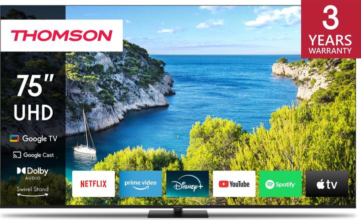 Produktbild Thomson TV 75 4k Smart UHD T2/C2s2 Google TV Frameless Piede (75", LED, 4K)