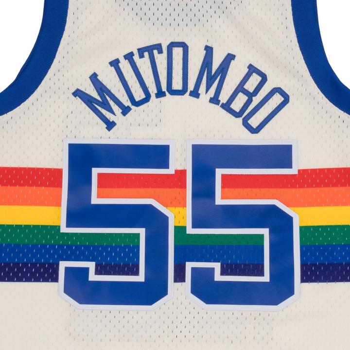 Produktbild Mitchell & Ness Swingman Jersey Denver Nuggets OFF-WHITE Dikembe Mutombo - S (S)