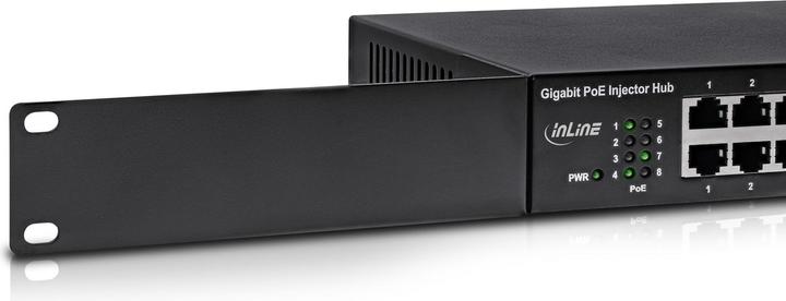 Produktbild InLine PoE+ Gigabit Injektor Hub 8 Port (8x PoE+) (802.3at (PoE+), 802.3af (PoE), 802.3bt (PoE++), 120 W)