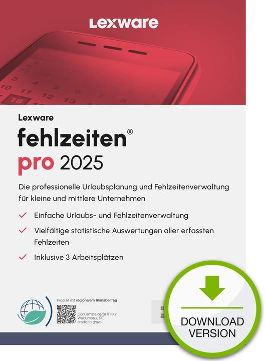 Image du produit Lexware fehlzeiten pro 2025 "unbegrenzte Laufzeit" Download (1 Utilisateur, Illimité)