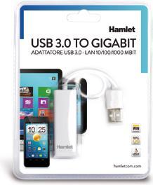 Actual product image Hamlet USB 3.0 to Gigabit Lan adapter transfer speed up to 5 Gbps (USB, RJ45 (1x))