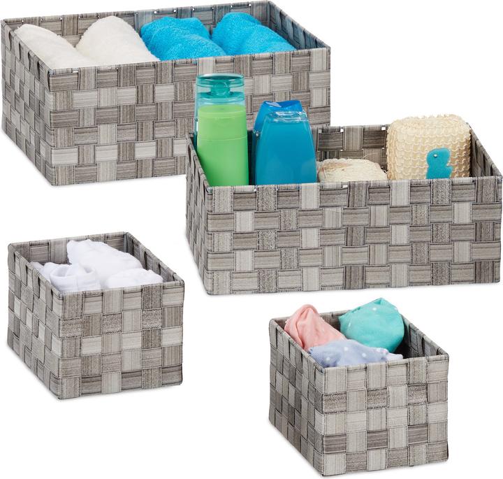 Produktbild Relaxdays Aufbewahrungskorb (4 x, 37 x 26 x 15 cm)