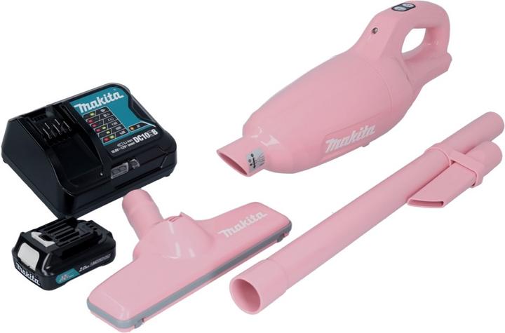 Productafbeelding Makita CL 108 FDSAP Accu stofzuiger 12 V 0.6 L roze + 1x batterij 2.0 Ah + lader
