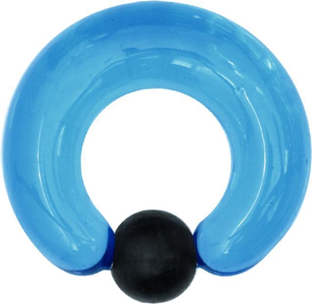 Produktbild Star Piercing Ball Closure Ring aqua Kugel schwarz aus Glas (Glas, ohne Messing, Silikon)