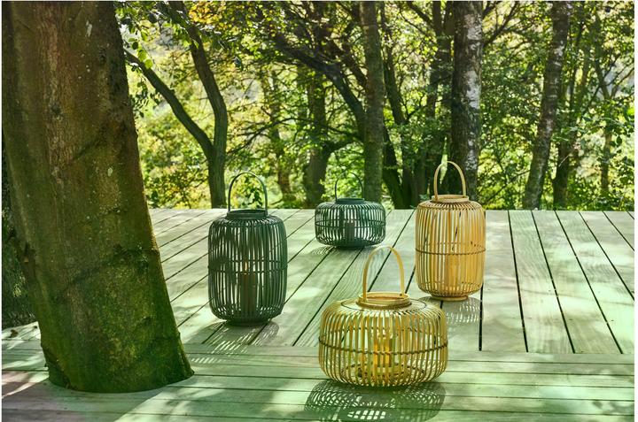 Produktbild Villa Collection H 40 x Ø 28 cm - Bambus/Glas - Dark Green (1 x)