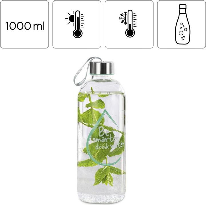Productafbeelding Xavax Glazen drinkfles, 1 liter, deksel met draagriem (1 l)