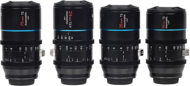 Image du produit Sirui Mars 4 kits de lentilles(24mm T2.9, 35mm T2, 50mm T2, 75mm T2 connexion MFT (Micro Four Thirds)
