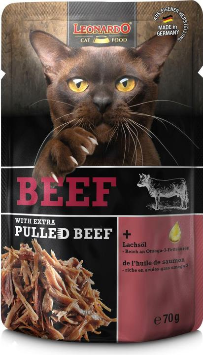 Produktbild Leonardo Cat Food Beef & Pulled Beef (Adult, 1 Stk., 90 g)