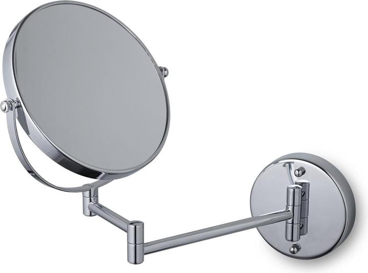 Produktbild tesa VISIOON Kosmetikspiegel schwenkbar mit 5-fach-Vergrösserung -Spiegel zur Wandmontage ohne Bohren (48 x 26 x 31 cm)