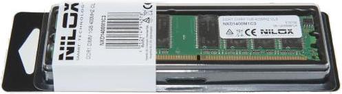 Actual product image Nilox 1 GB PC-3200 – Memory (PC/server, DDR 184-pin DIMM, 1 x 1 GB, Green) (1 x 1GB, 400 MHz, DDR-RAM, DIMM)