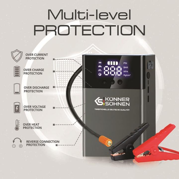 Actual product image Könner & Söhnen Urządzenie Rozruchowe Ze Sprężarką Ks Jsp-1400 (1200 A, 14000 mAh)
