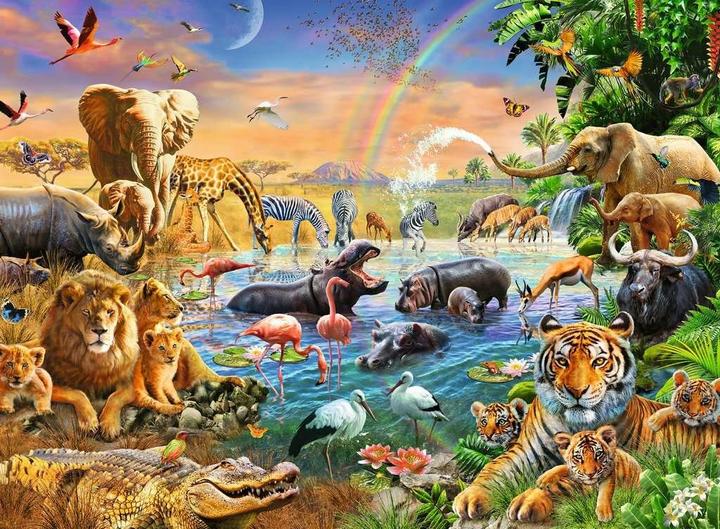 Actual product image Ravensburger Water Spring in the Savannah Puzzle, 100 Days, 12910 (100 pieces)